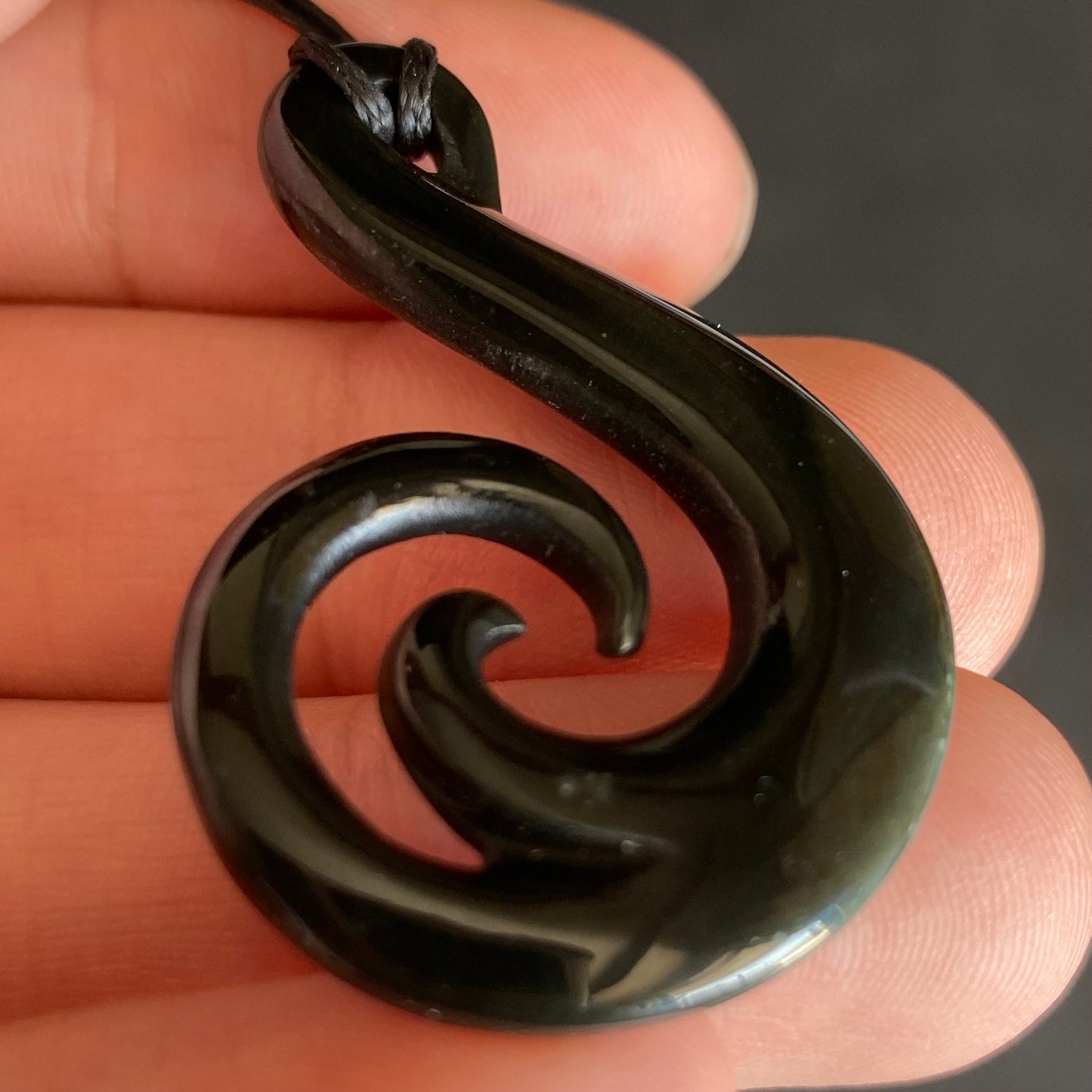 Natural Australian Black green Nephrite Jade Small Pendant Maori Style Greenstone Baby Kid Necklace