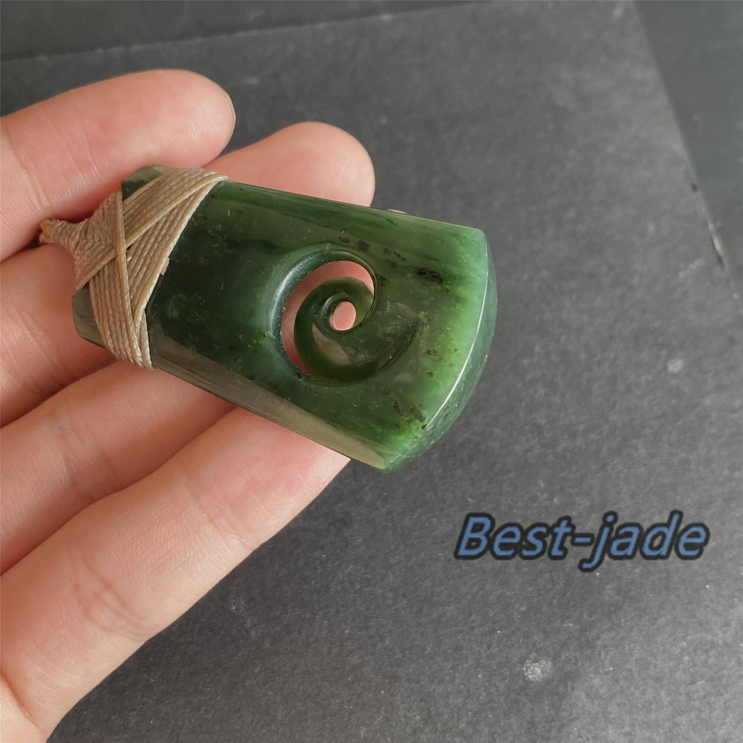 Custom Vintage Axe Natural Green Nephrite Jade hatchet Pendant NEW ZEALAND Maori Style Greenstone Pounamu Canadian jade Fish Hook Necklace