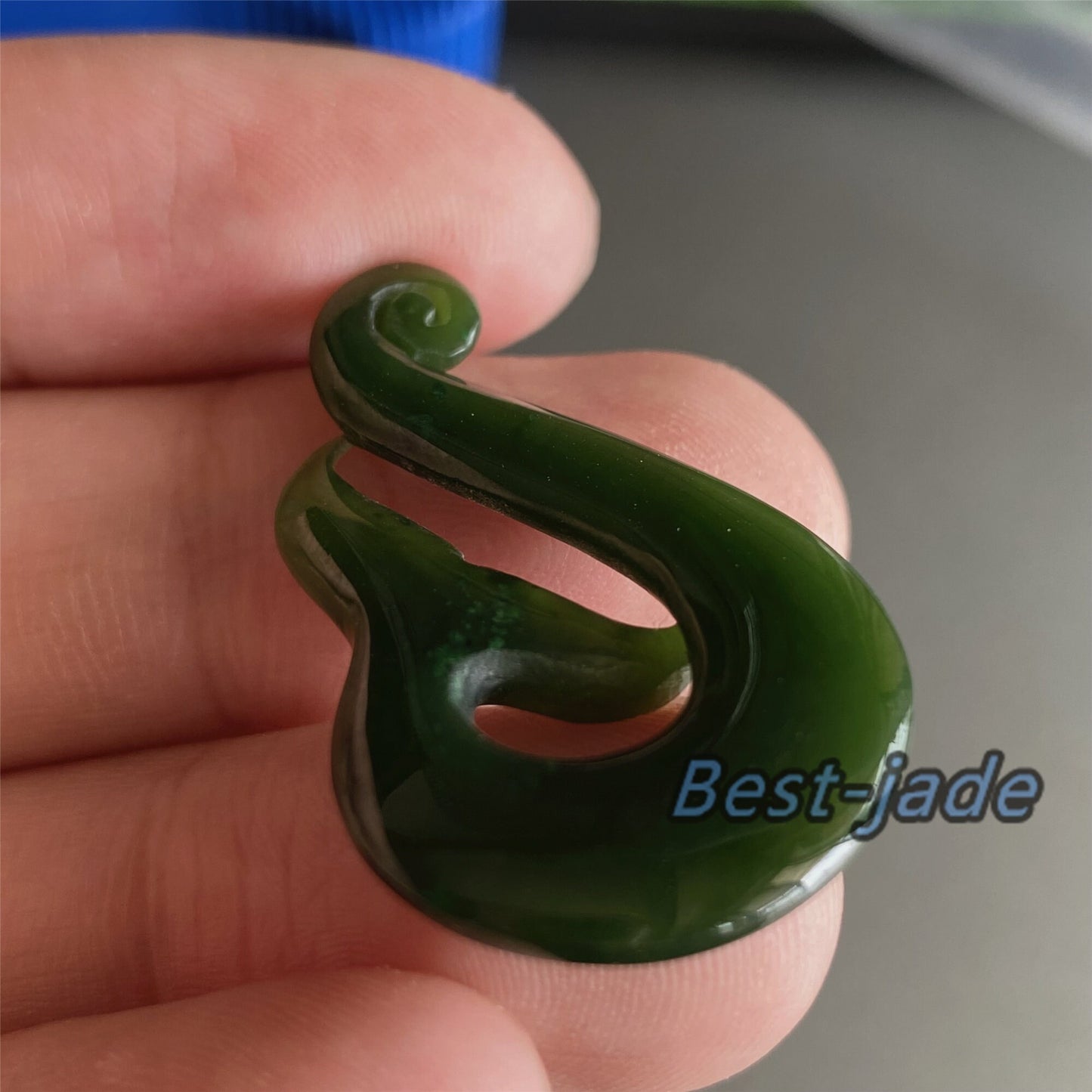 Custom Whale tail Natural Green Nephrite Jade Pendant NEW ZEALAND Maori Style Greenstone Pounamu Canadian jasper Koru Fish Hook Necklace