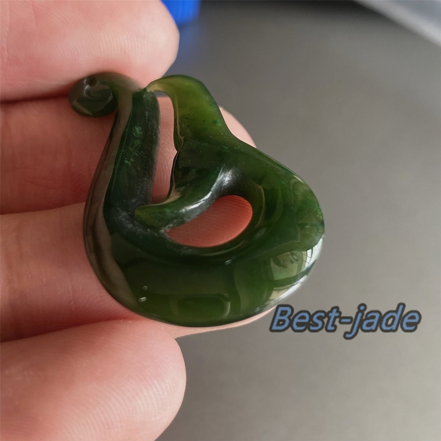 Custom Whale tail Natural Green Nephrite Jade Pendant NEW ZEALAND Maori Style Greenstone Pounamu Canadian jasper Koru Fish Hook Necklace