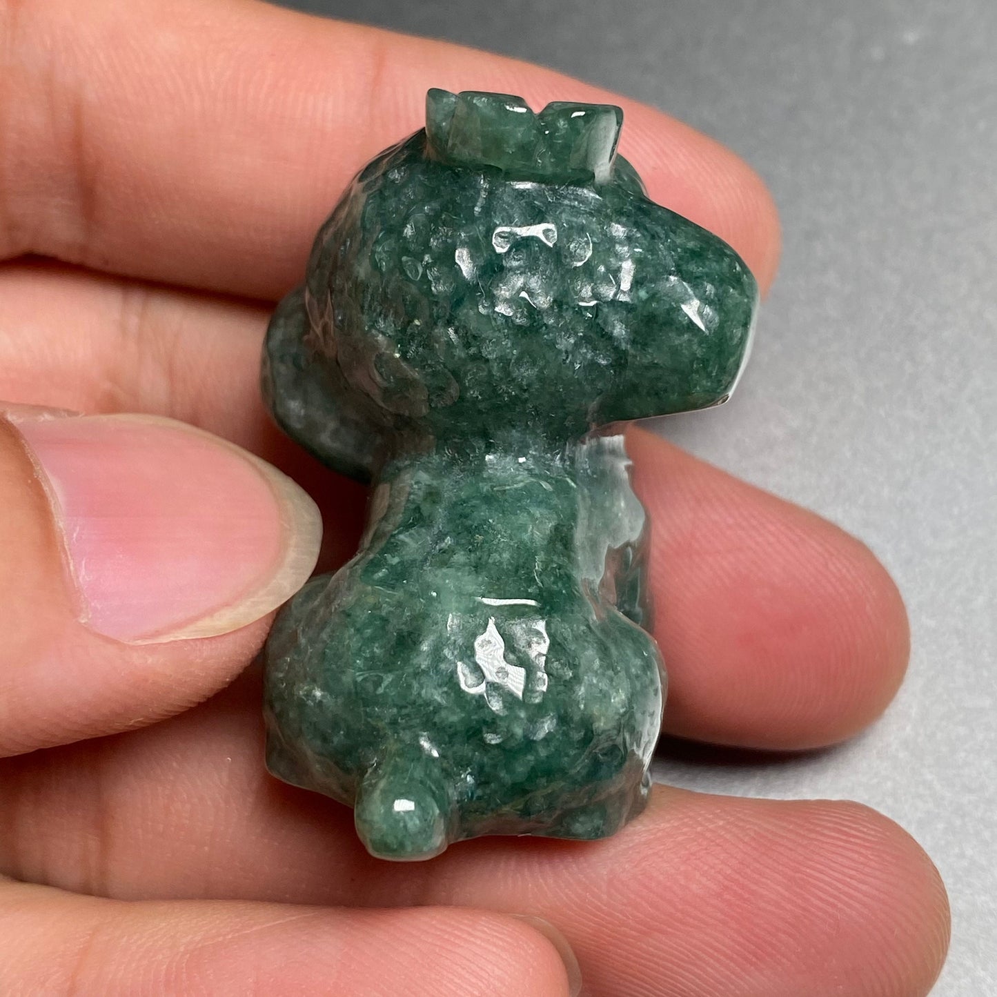 Cut puppy pendant Natural Green Grade A Jade Burma Jadeite dog bead hand Carved Myanmar jade Pendant necklace jade gift