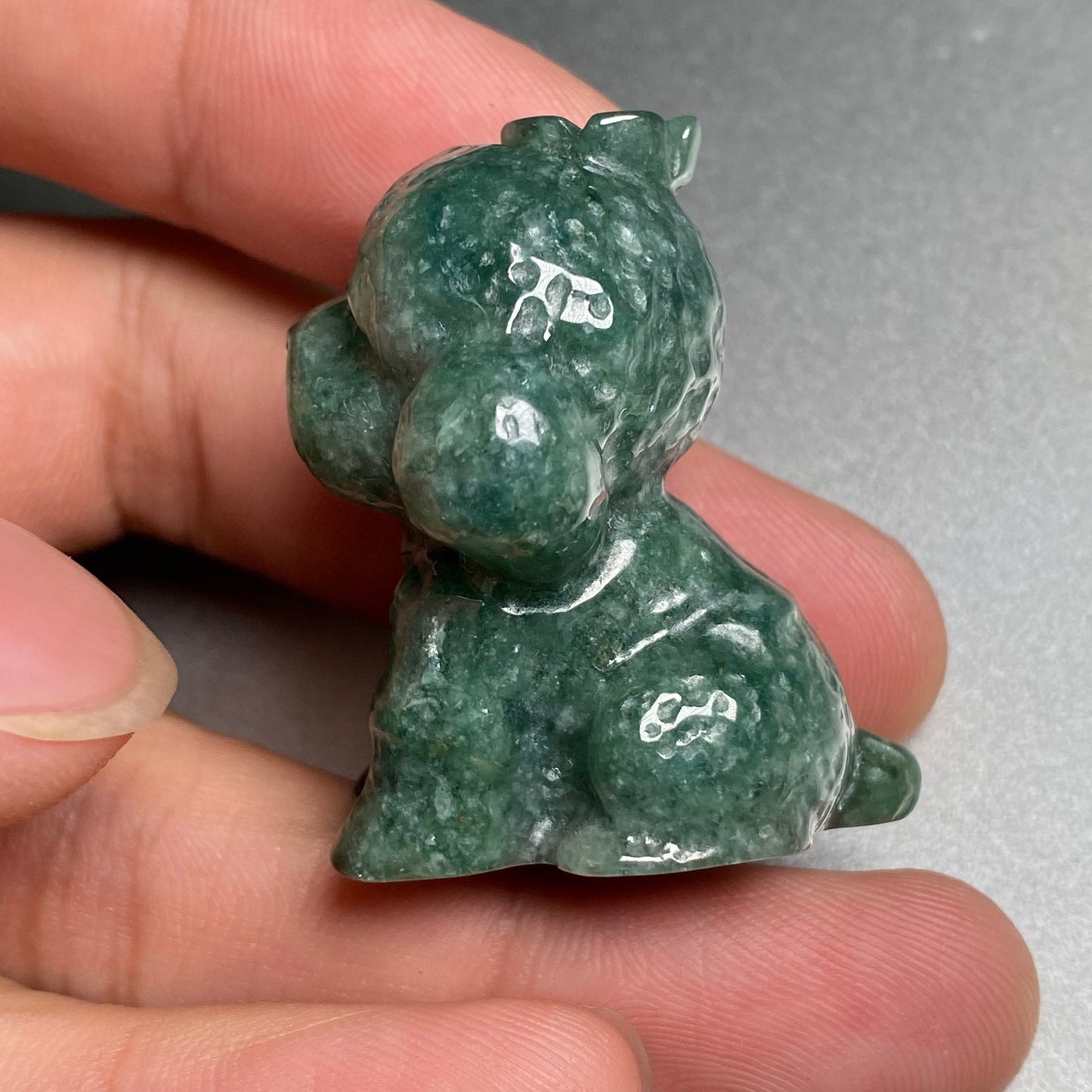 Cut puppy pendant Natural Green Grade A Jade Burma Jadeite dog bead hand Carved Myanmar jade Pendant necklace jade gift