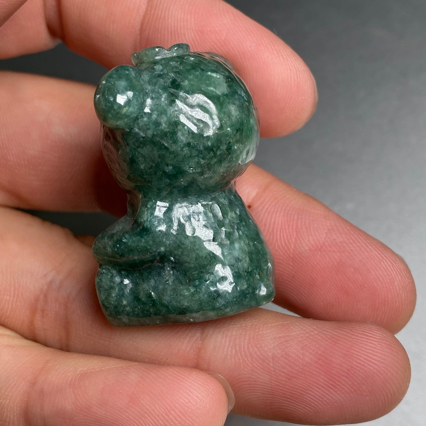 3D Cute Bear pendant Natural Green Grade A Jade Burma Jadeite bead hand Carved Myanmar jade Pendant necklace jade gift