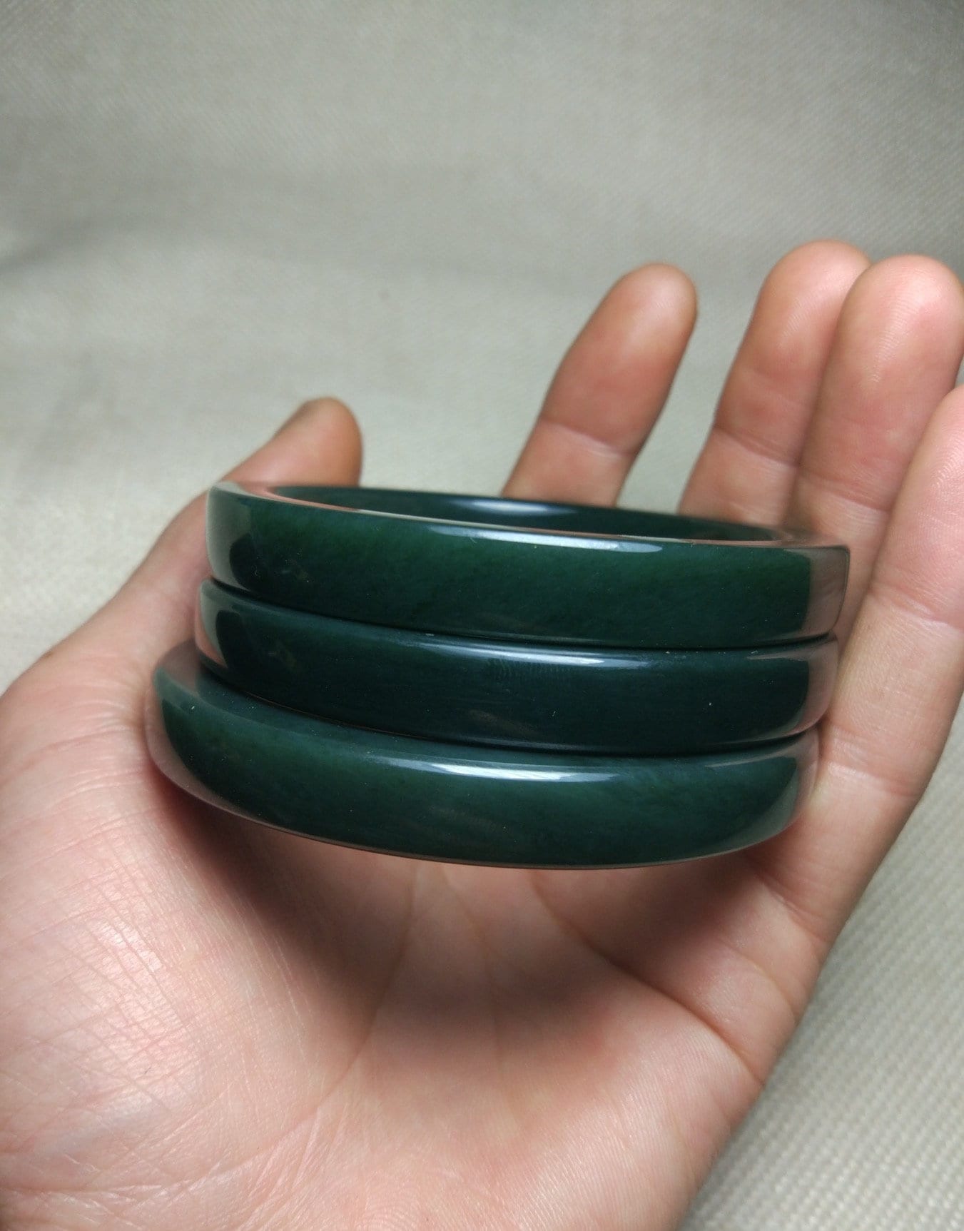 54-62mm Wholesale Nephrite Square shape Round bangle Natural Greenstone band Bracelet Green pure Nephrite Jade Jewelry gift