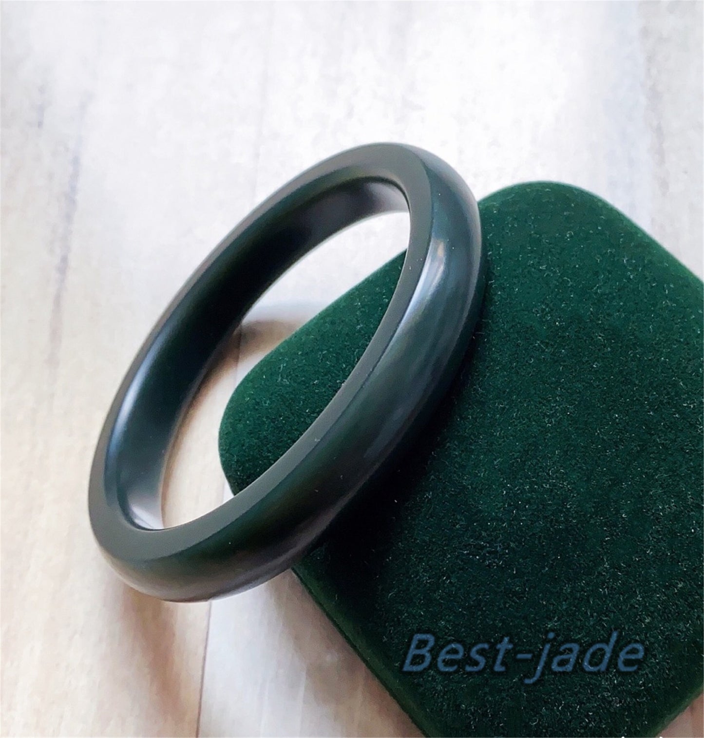 54-62mm Wholesale Nephrite Square shape Round bangle Natural Greenstone band Bracelet Green pure Nephrite Jade Jewelry gift