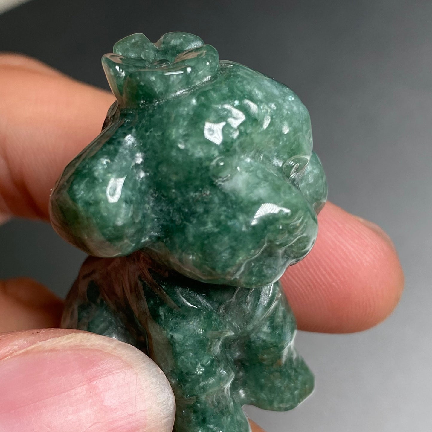 Cut puppy pendant Natural Green Grade A Jade Burma Jadeite dog bead hand Carved Myanmar jade Pendant necklace jade gift