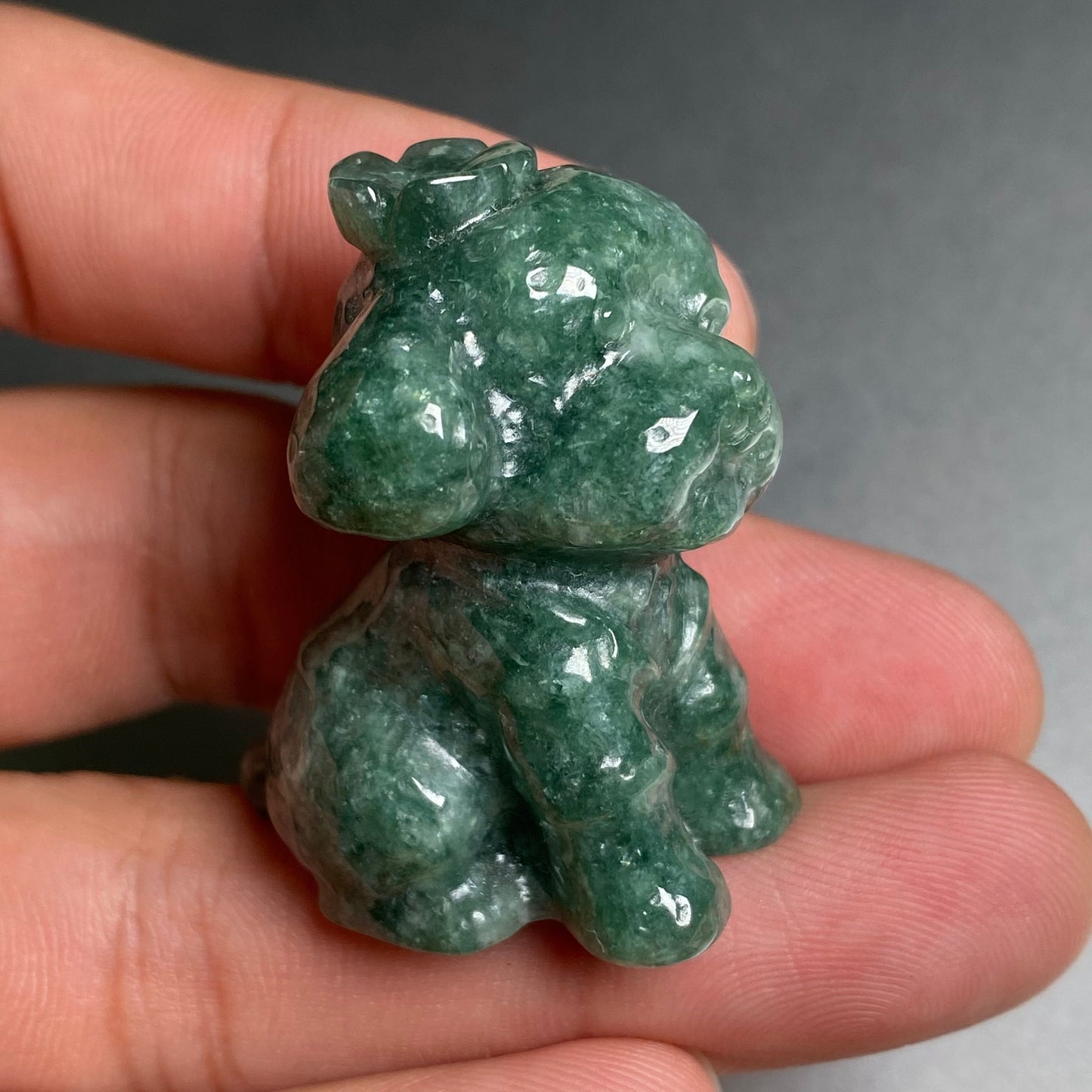 Cut puppy pendant Natural Green Grade A Jade Burma Jadeite dog bead hand Carved Myanmar jade Pendant necklace jade gift