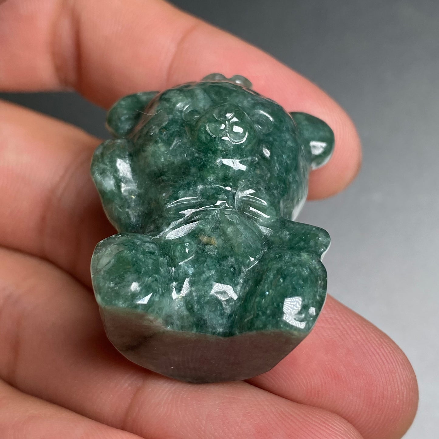 3D Cute Bear pendant Natural Green Grade A Jade Burma Jadeite bead hand Carved Myanmar jade Pendant necklace jade gift