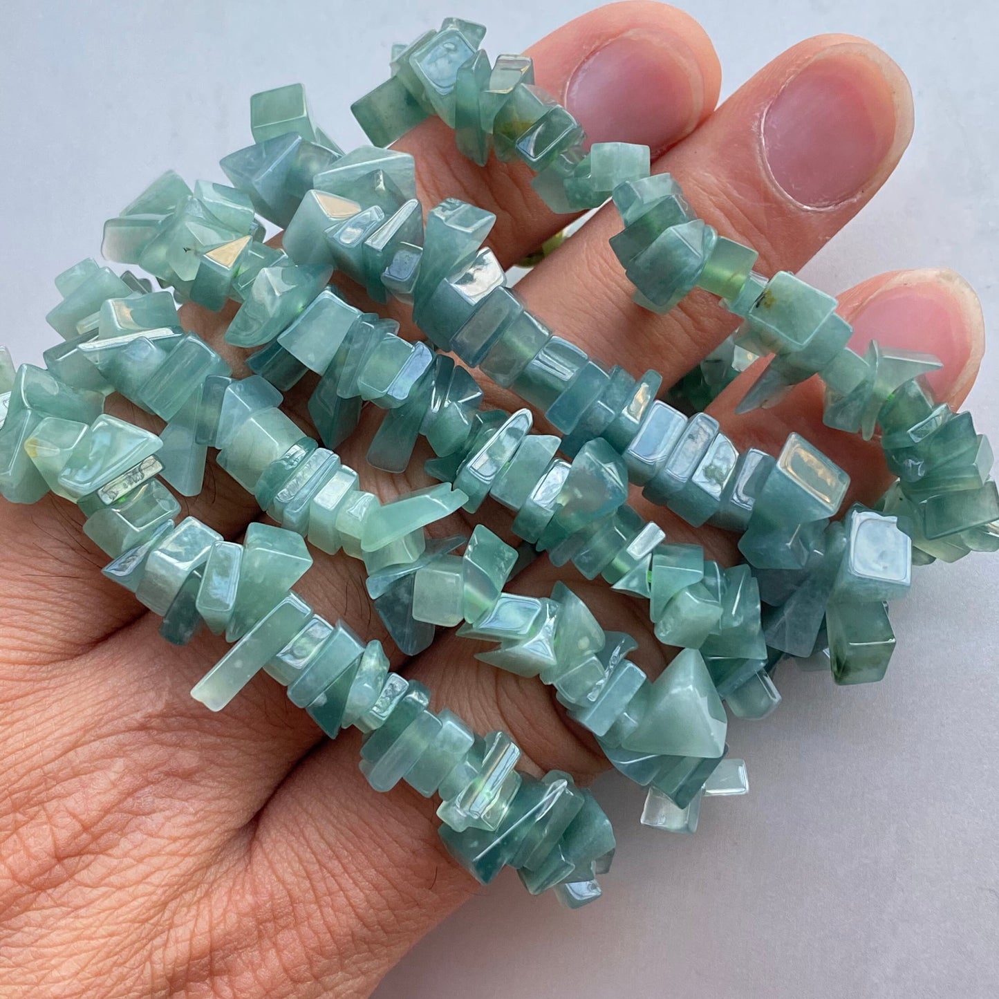 Beautiful Natural Guatemalan jadeite Translucent Blue Grade A jade Round beaded bracelet  Guatemala jade Female Jewelry jade gift