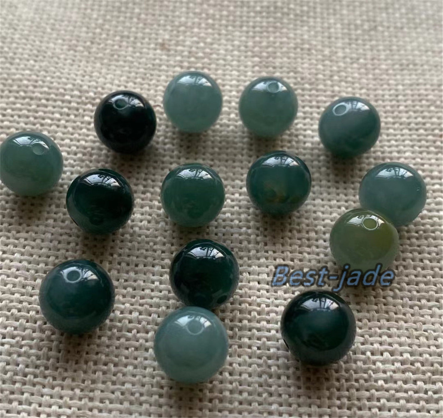 50PCS 6-17mm Transparent Natural Blue Grade A jade Round beads type A stone Ice Guatemala Jadeite Guatemalan jade Perle Jewelry gift