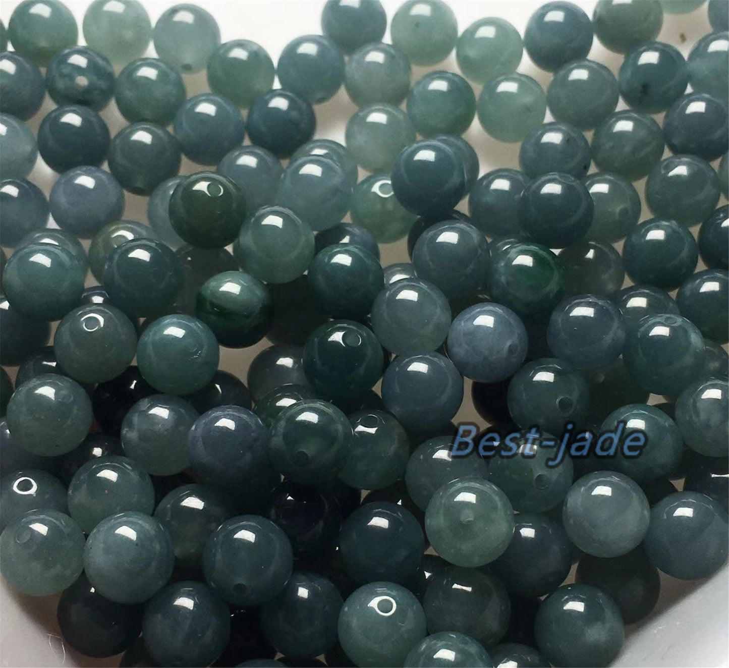 50PCS 6-17mm Transparent Natural Blue Grade A jade Round beads type A stone Ice Guatemala Jadeite Guatemalan jade Perle Jewelry gift