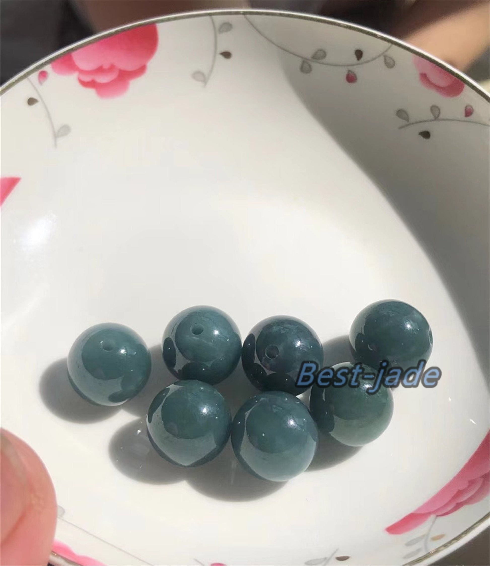 50PCS 6-17mm Transparent Natural Blue Grade A jade Round beads type A stone Ice Guatemala Jadeite Guatemalan jade Perle Jewelry gift