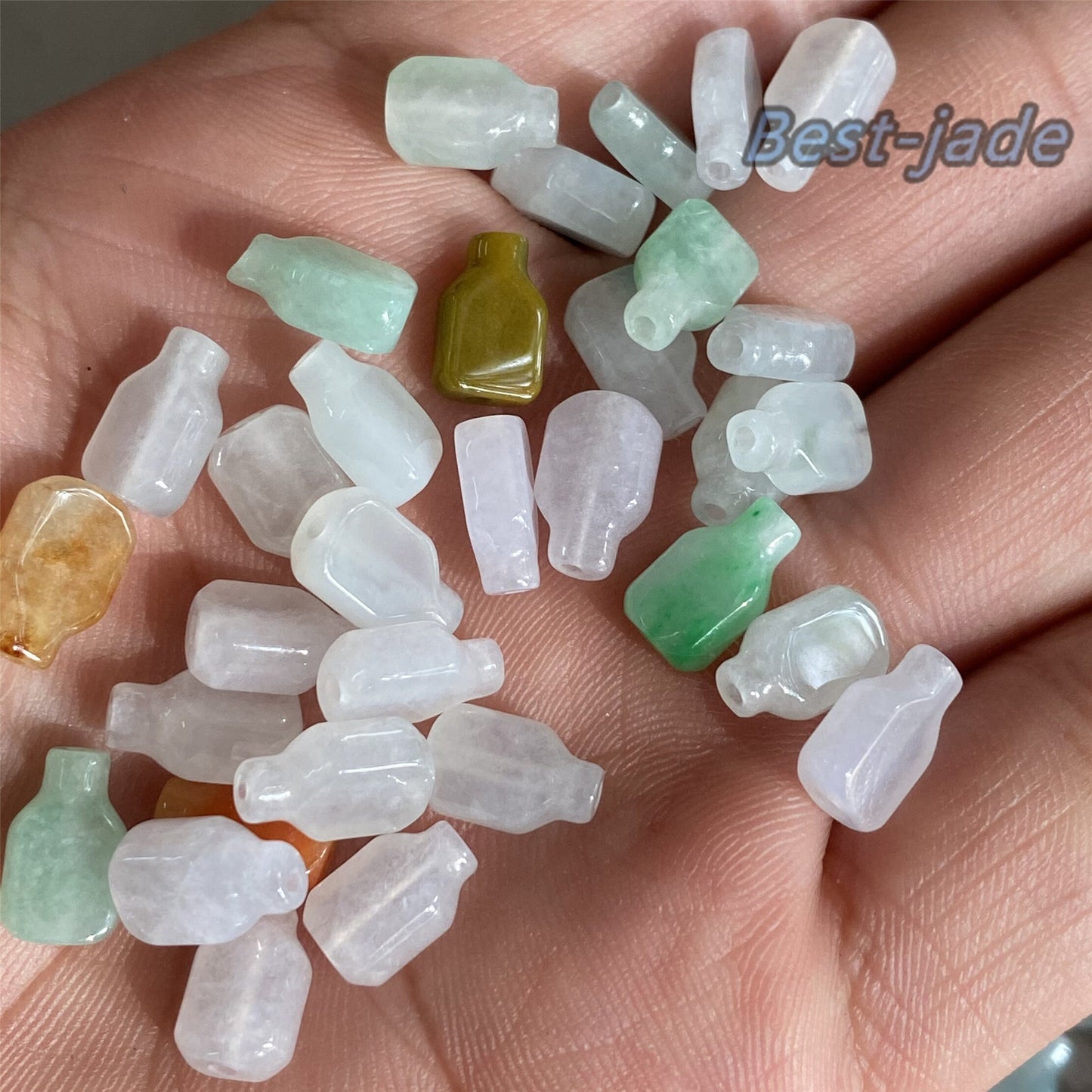 Cute Grade A Jade Water bottle Beaded Natural Burma Jade Ice Green Myanmar Jadeite DIY Beads earrings drop Jewelry gift