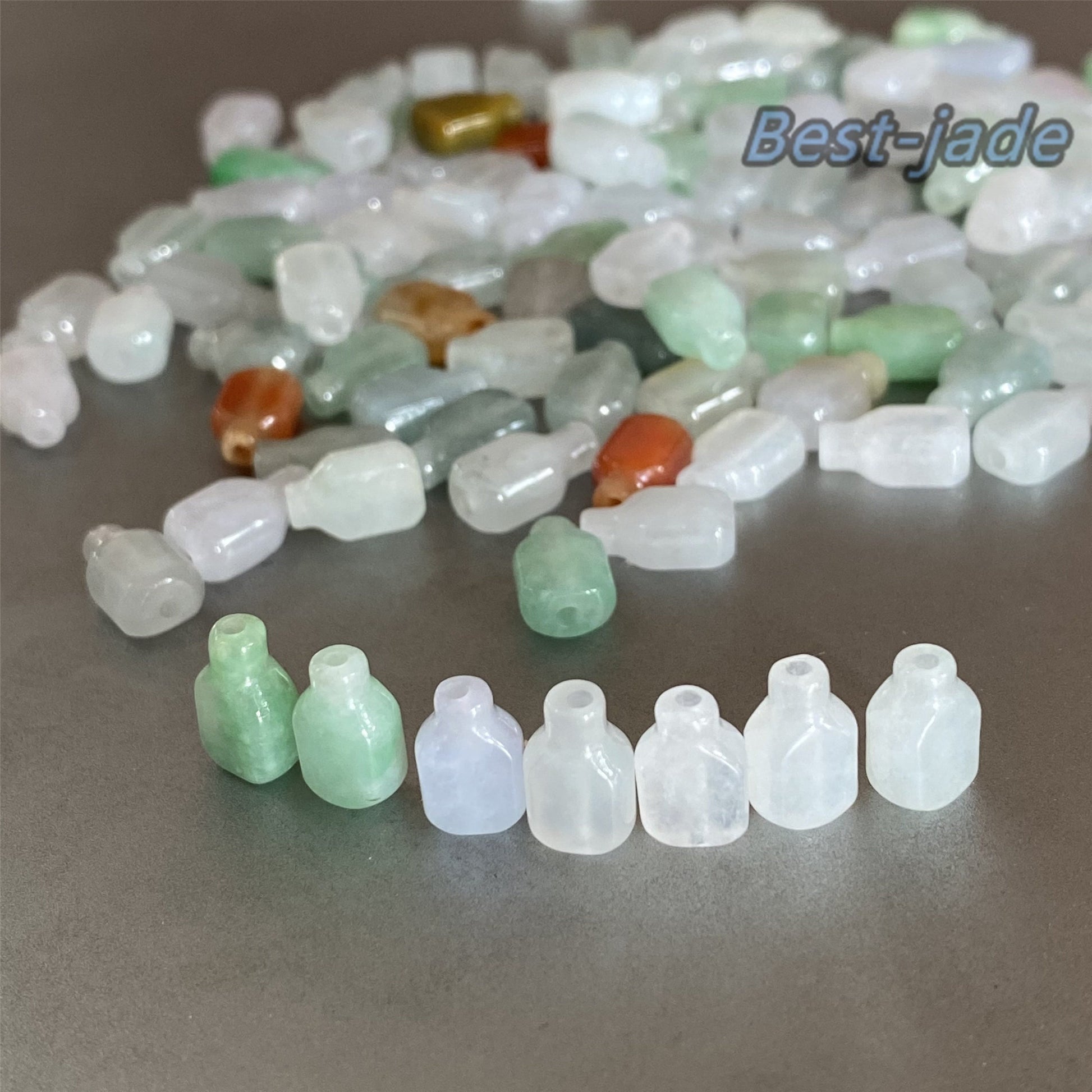 Cute Grade A Jade Water bottle Beaded Natural Burma Jade Ice Green Myanmar Jadeite DIY Beads earrings drop Jewelry gift