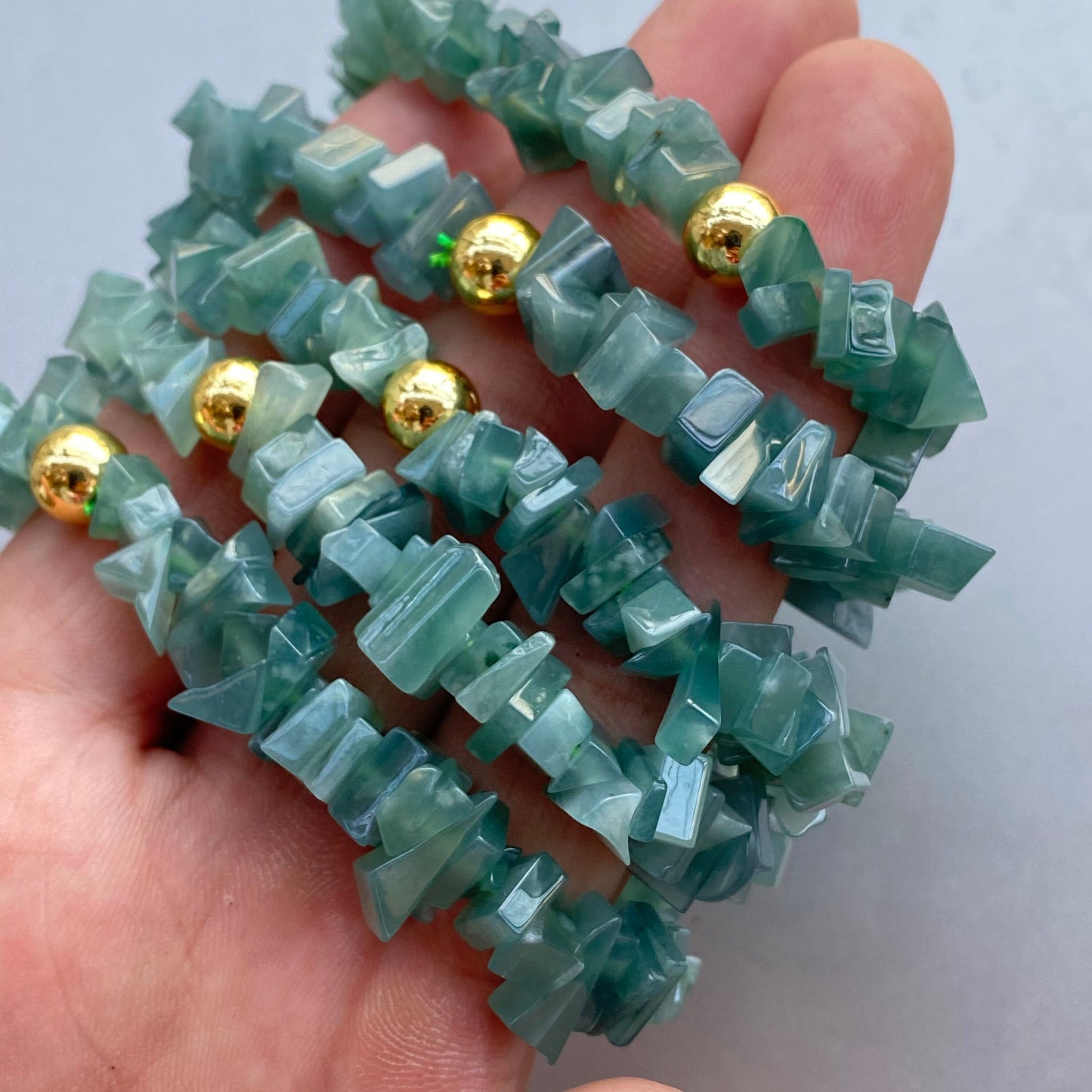 Beautiful Natural Guatemalan jadeite Translucent Blue Grade A jade Round beaded bracelet  Guatemala jade Female Jewelry jade gift