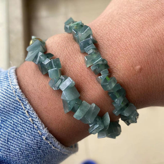 Beautiful Natural Guatemalan jadeite Translucent Blue Grade A jade Round beaded bracelet  Guatemala jade Female Jewelry jade gift