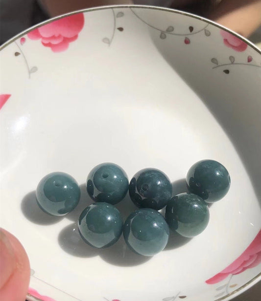 50PCS 6-17mm Transparent Natural Blue Grade A jade Round beads type A stone Ice Guatemala Jadeite Guatemalan jade Perle Jewelry gift