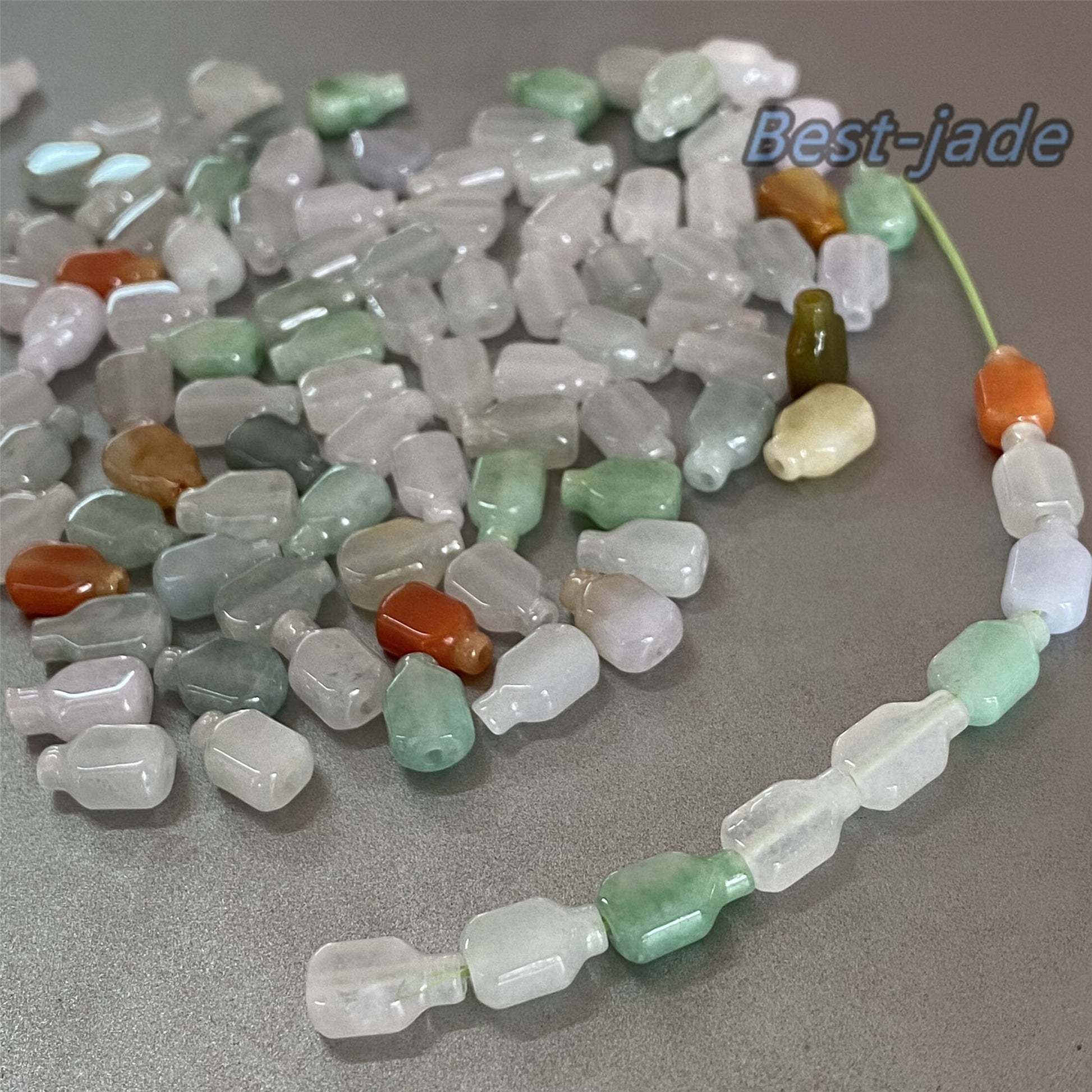 Cute Grade A Jade Water bottle Beaded Natural Burma Jade Ice Green Myanmar Jadeite DIY Beads earrings drop Jewelry gift