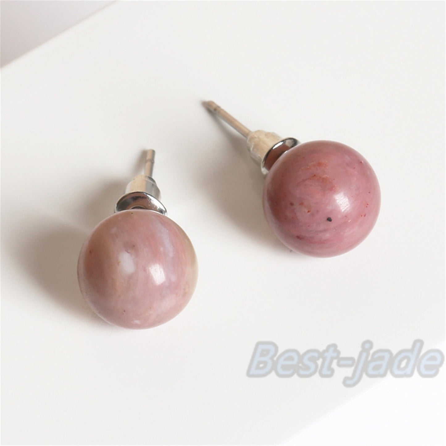 12Styles Quartz and Shell pearl Wholesale Ear Stud Jewelry earrings gift Rose Quartz ,Amethyst ,Tiger Eye ,Green jade ,Red Agate stud