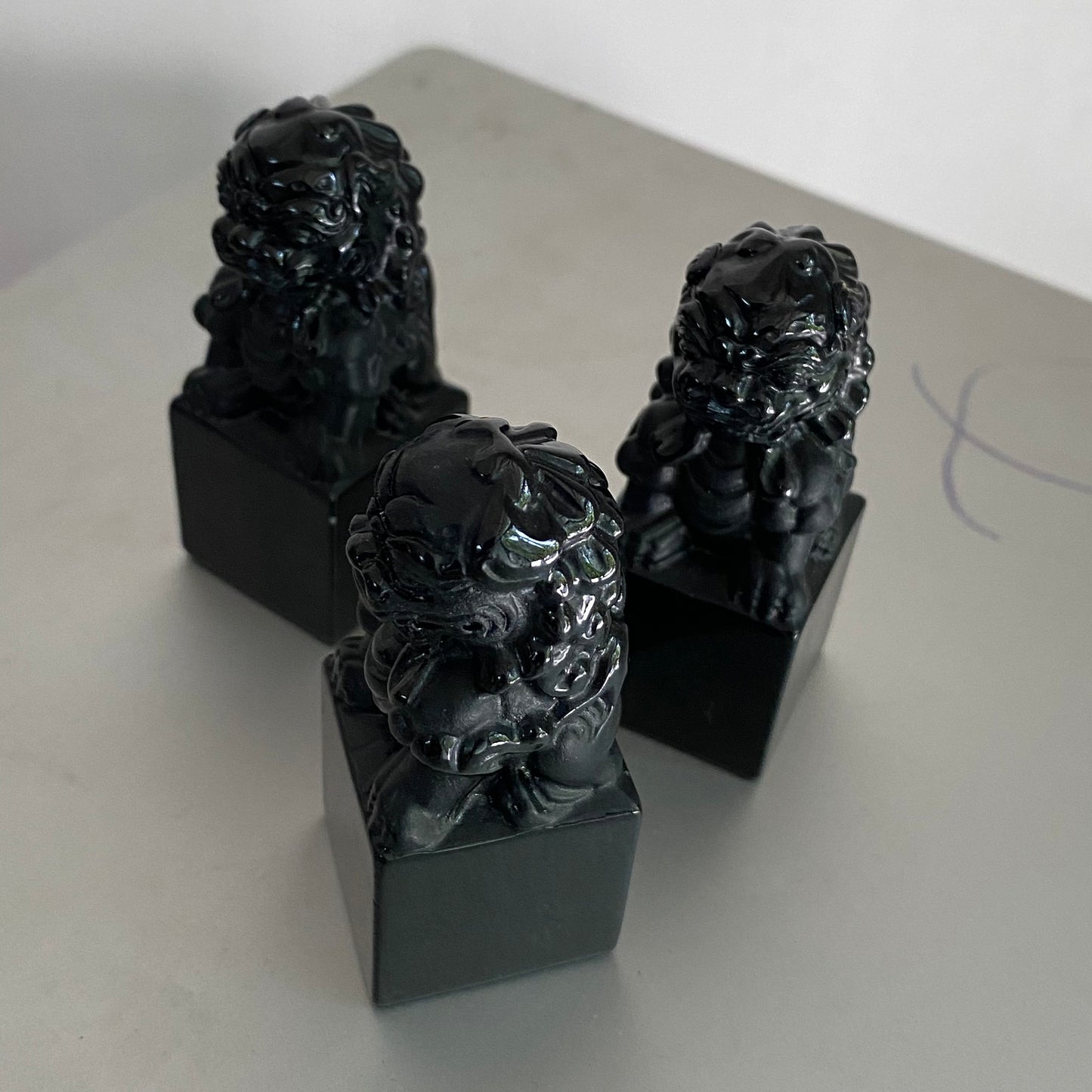 Vintage Lion seal Display Natural Black Grade A Jade Good Polishing Guatemala Burma jade Beads Chinese exhibition real estate gift