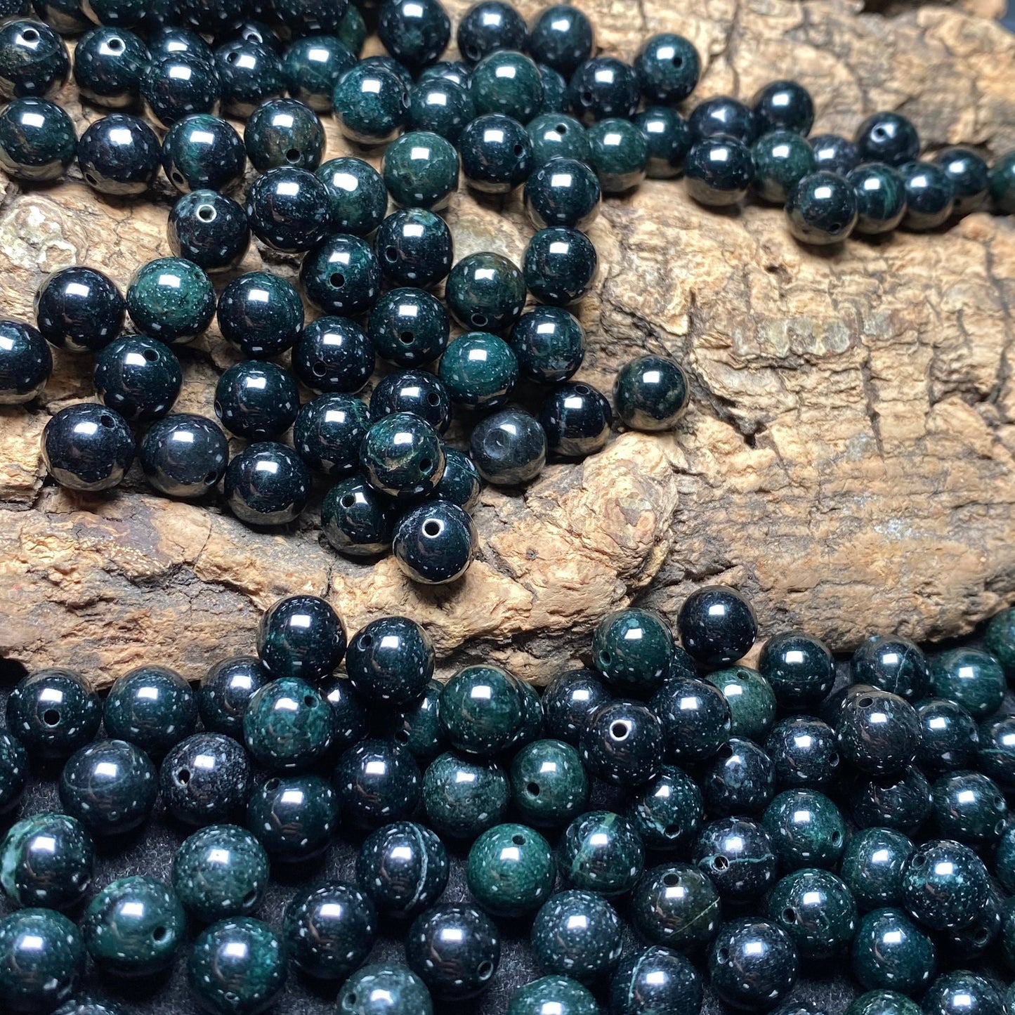 50PCS Natural Black Grade A jade Round beads type A stone Ice Guatemala Jadeite Guatemalan jade Perle Jewelry gift