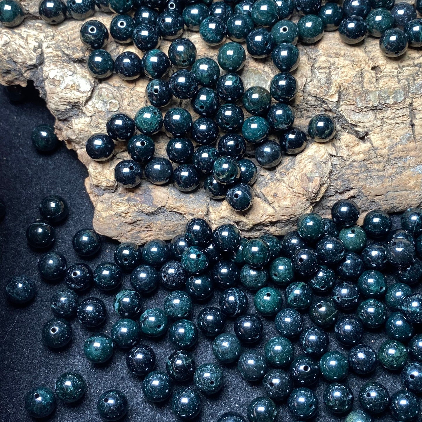 50PCS Natural Black Grade A jade Round beads type A stone Ice Guatemala Jadeite Guatemalan jade Perle Jewelry gift