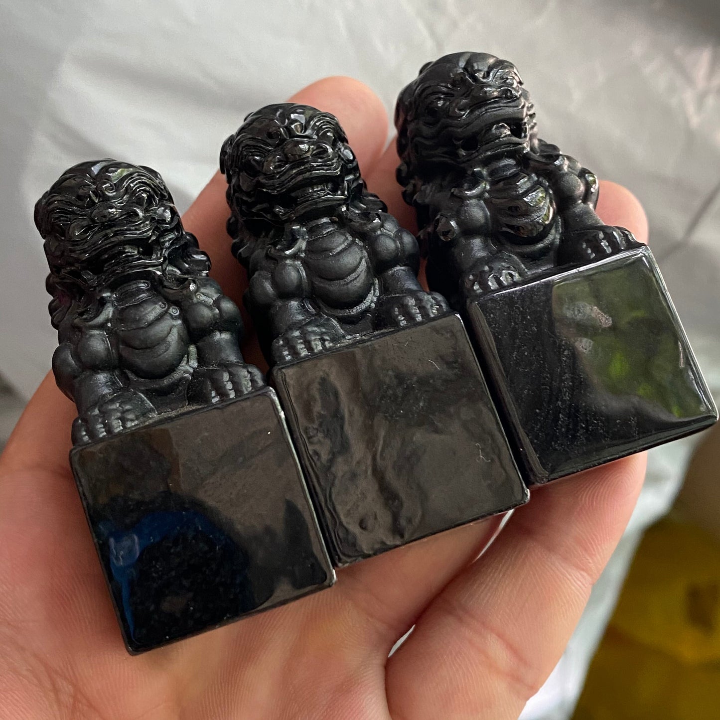 Vintage Lion seal Display Natural Black Grade A Jade Good Polishing Guatemala Burma jade Beads Chinese exhibition real estate gift