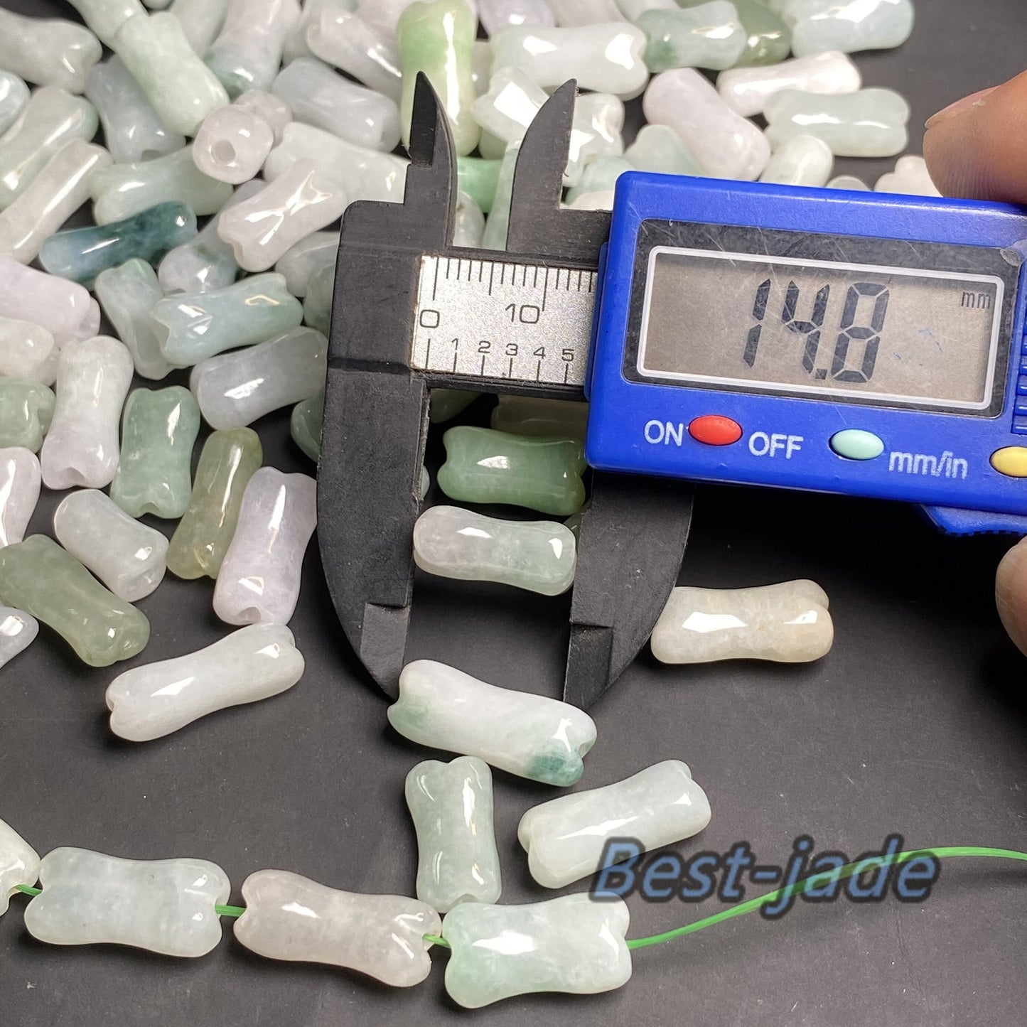 Wholesale small bone Bead Grade A Jade Natural green Jade Loose bead Burma Jadeite Beads DIY earrings drop jewelry gift