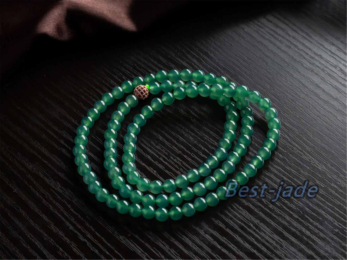 Small size 6.8mm Blue Green Natural Grade A Jade Hand carved Necklace Chain Burma Jadeite Round bead Blue jade gemstone jewelry gift