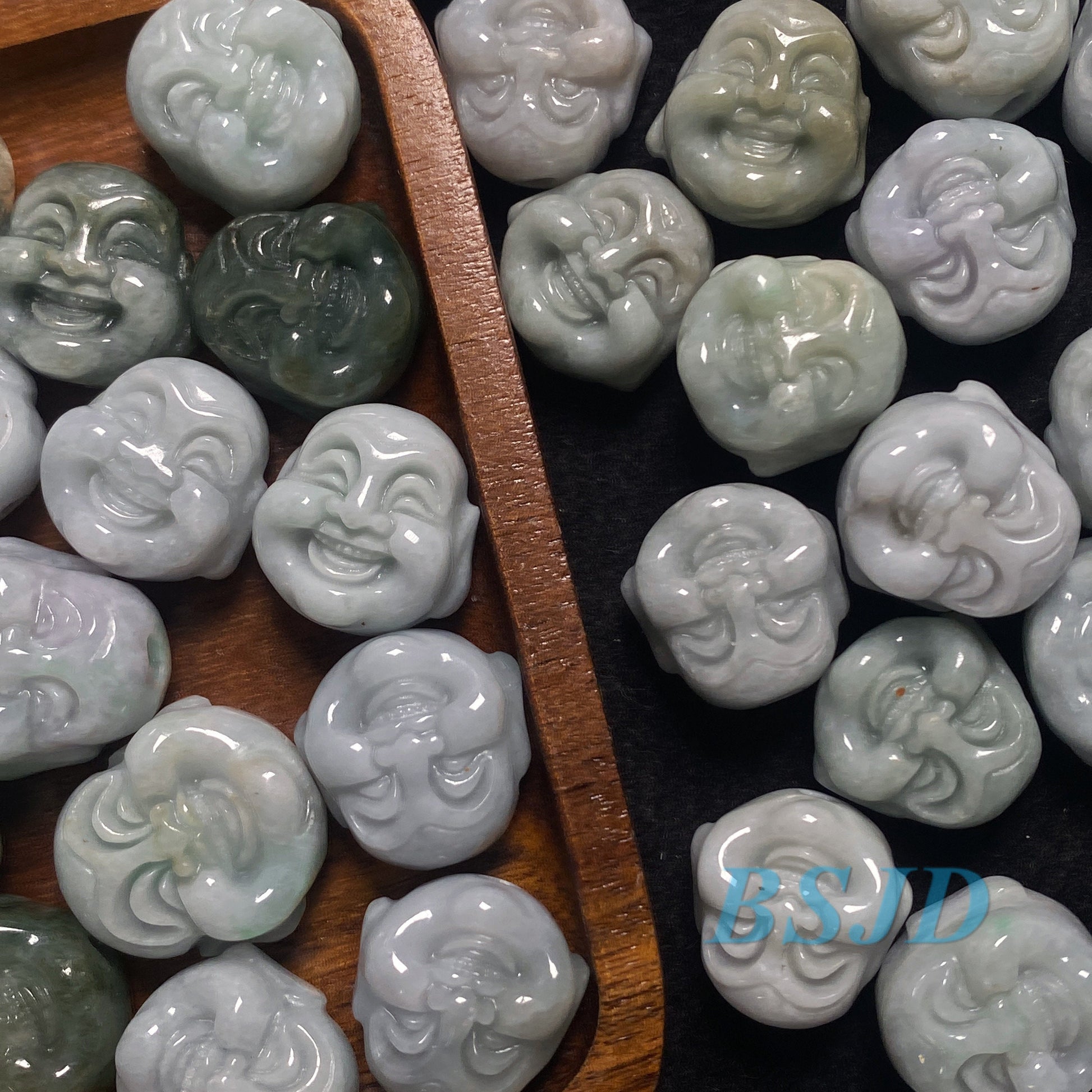 30Pcs Buddha head Shape Grade A Jade Burma jadeite Beads Myanmar Jadeite DIY jade earring , jade necklace , jadeite gift