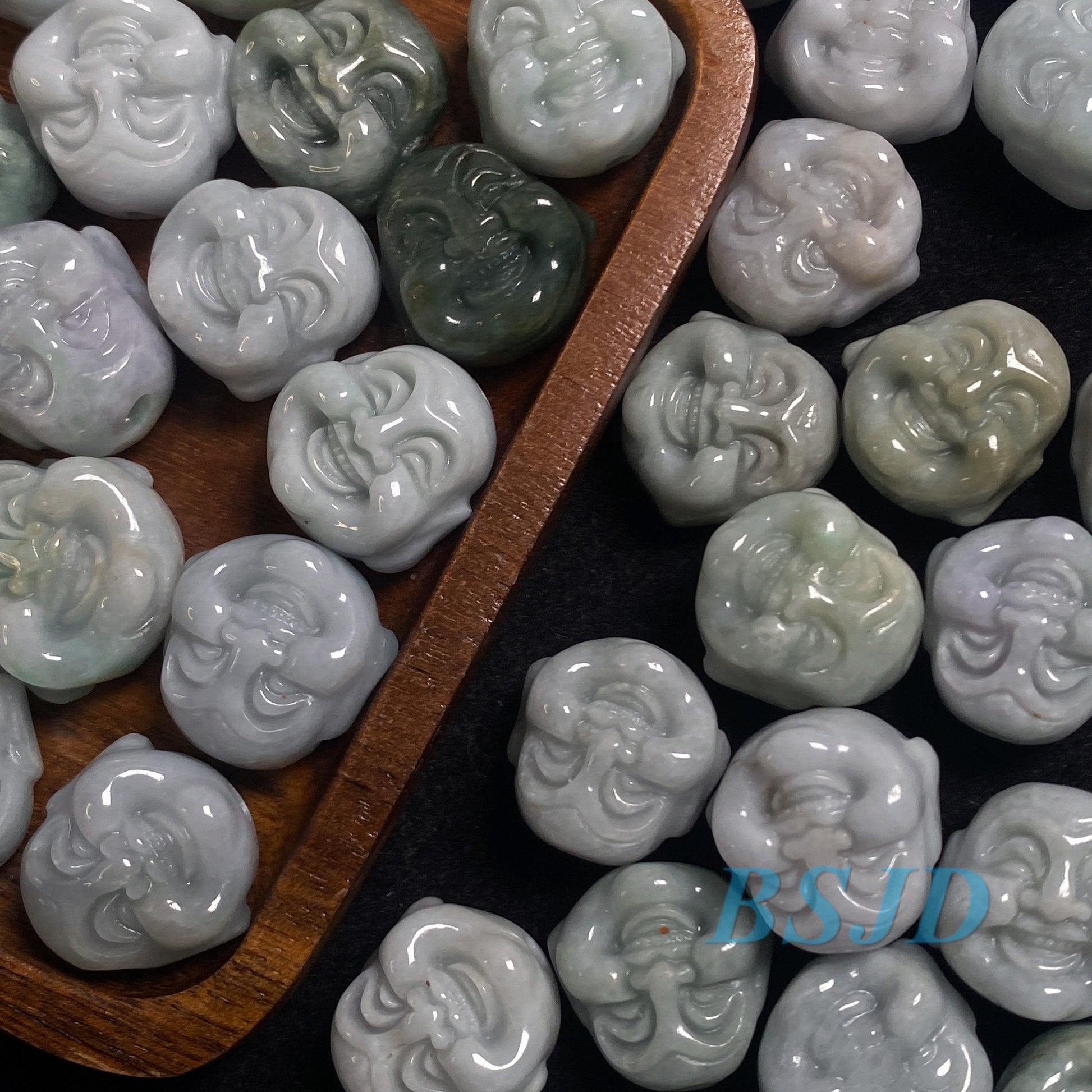 30Pcs Buddha head Shape Grade A Jade Burma jadeite Beads Myanmar Jadeite DIY jade earring , jade necklace , jadeite gift