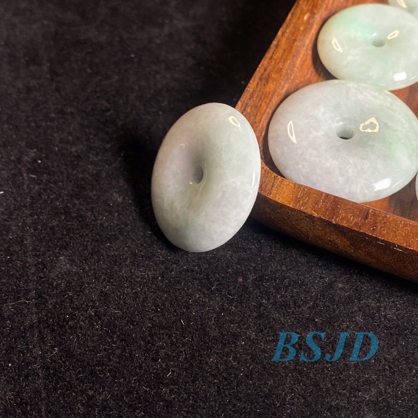 10PCS Grade A Jade Donut jade pendant Natural Green Burma Jade DIY earrings .