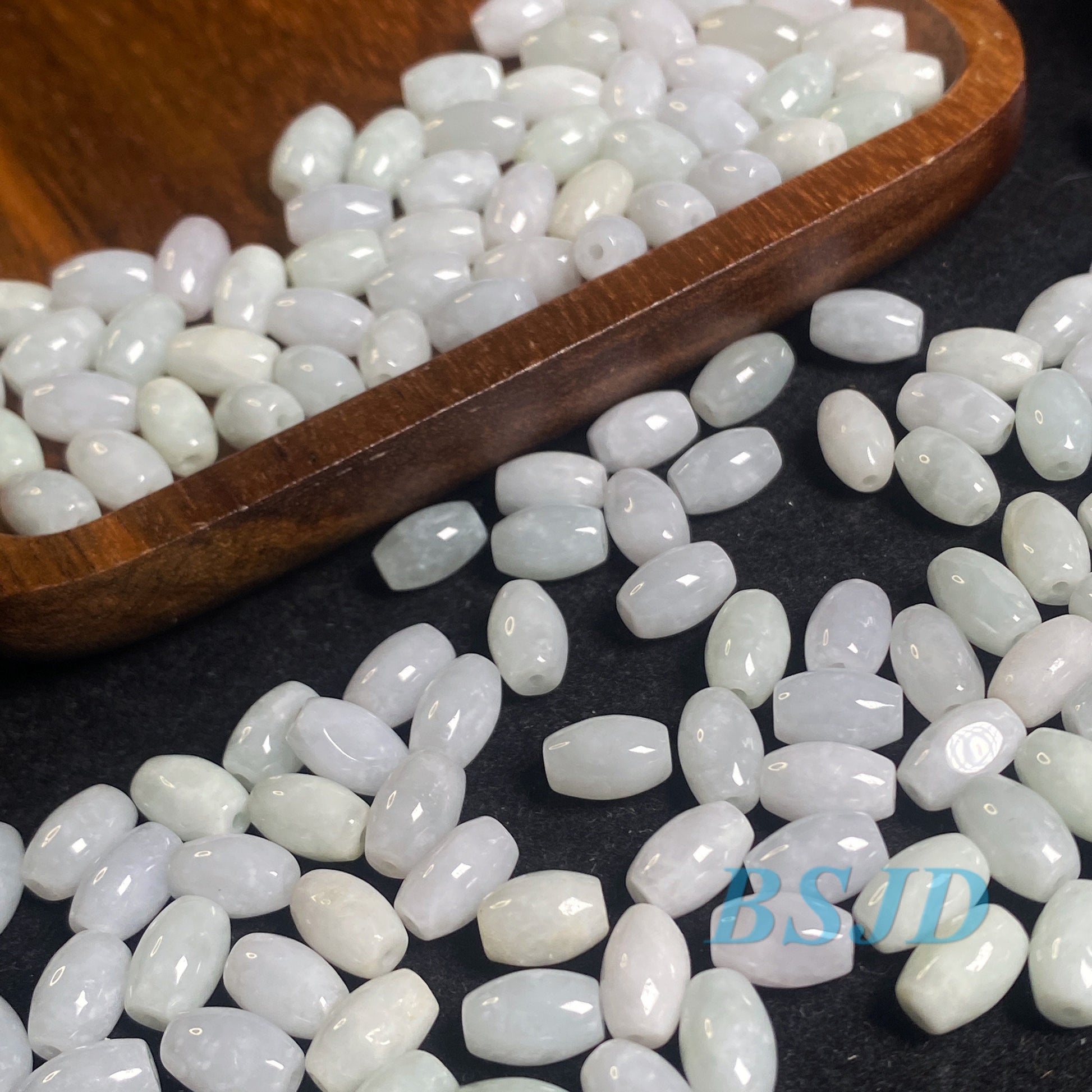 100Pcs 6*9mm Oval shape Grade A Jade Burma Jadeite Beads WHITE Perle DIY jade necklace earrings ,Jade barrel tube