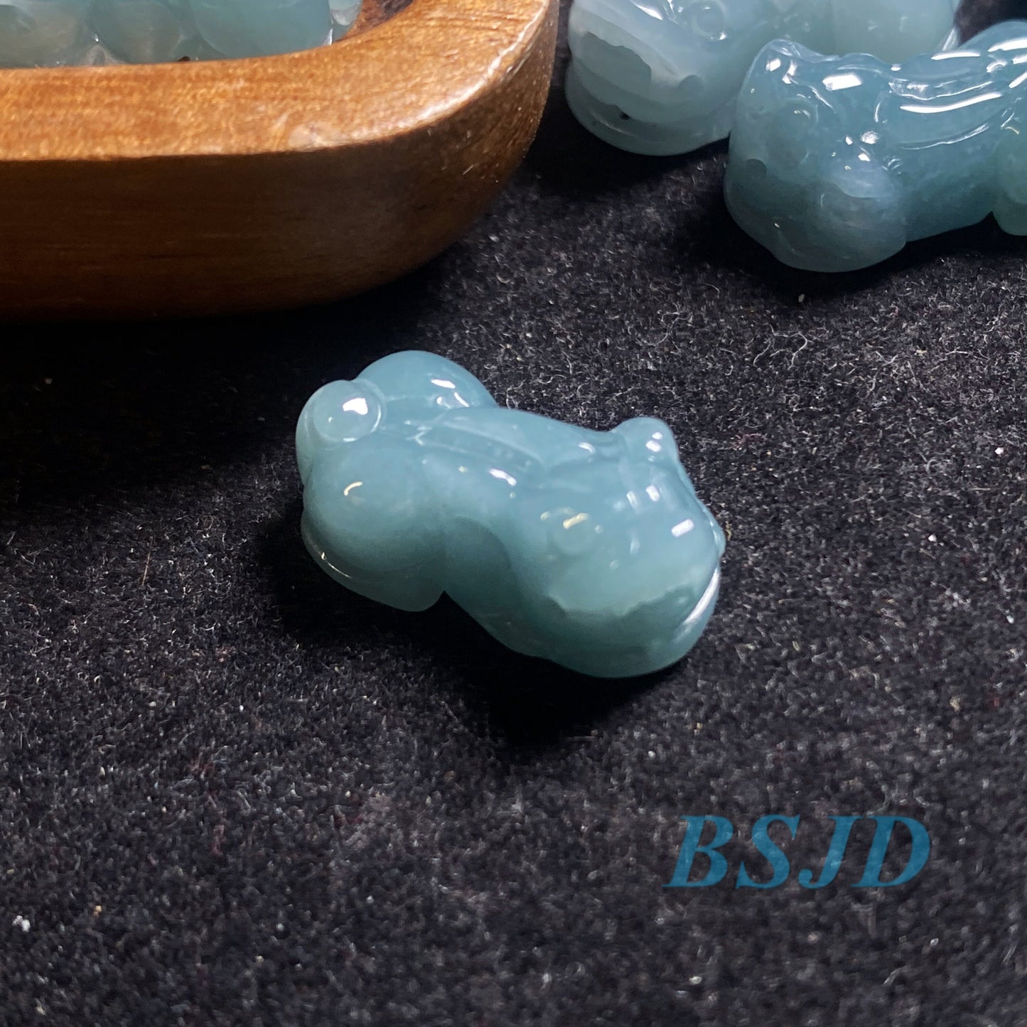 Small Pixiu Natural transparent Guatemala Jadeite bead Grade A Jade Blue gemstone men dragon Guatemalan jadeite baby kid pendant