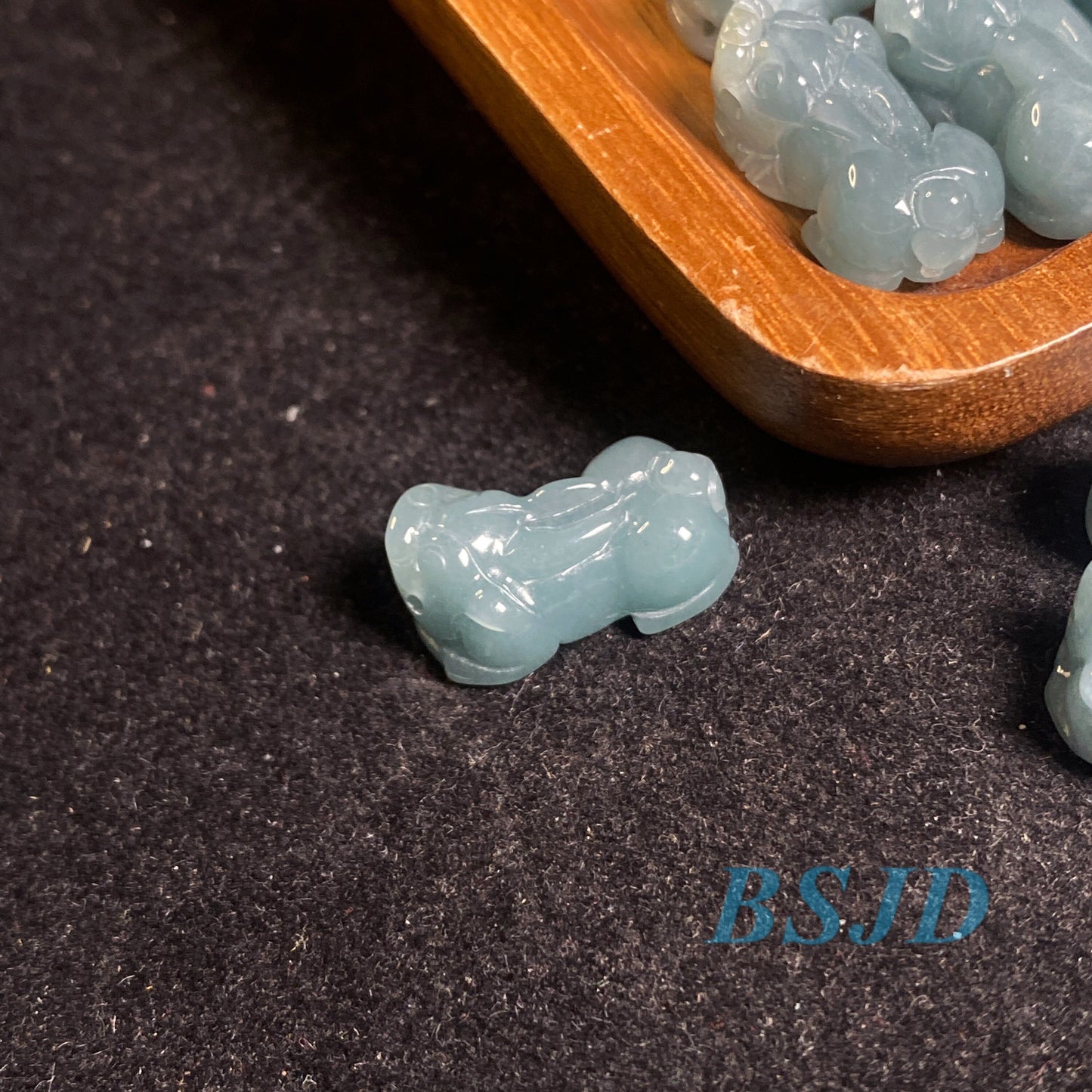 Small Pixiu Natural transparent Guatemala Jadeite bead Grade A Jade Blue gemstone men dragon Guatemalan jadeite baby kid pendant