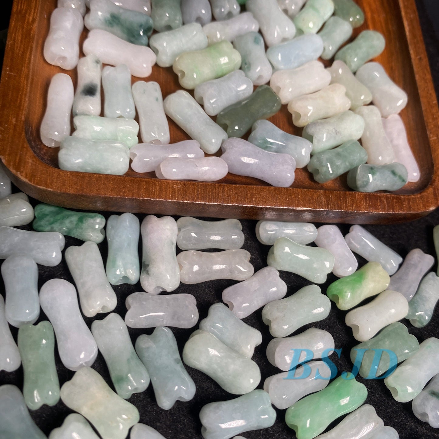 Wholesale small bone Bead Grade A Jade Natural green Jade Loose bead Burma Jadeite Beads DIY earrings drop jewelry gift