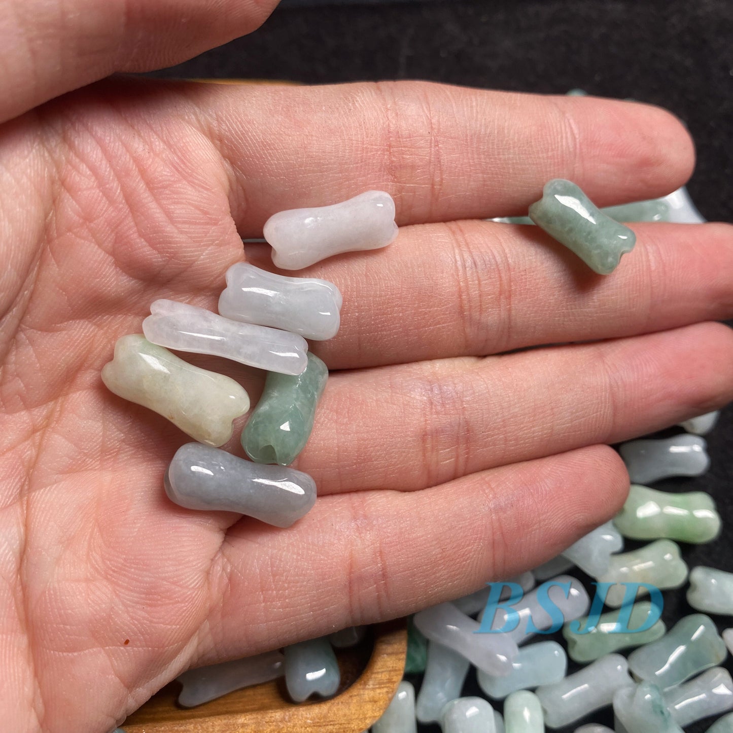 Wholesale small bone Bead Grade A Jade Natural green Jade Loose bead Burma Jadeite Beads DIY earrings drop jewelry gift