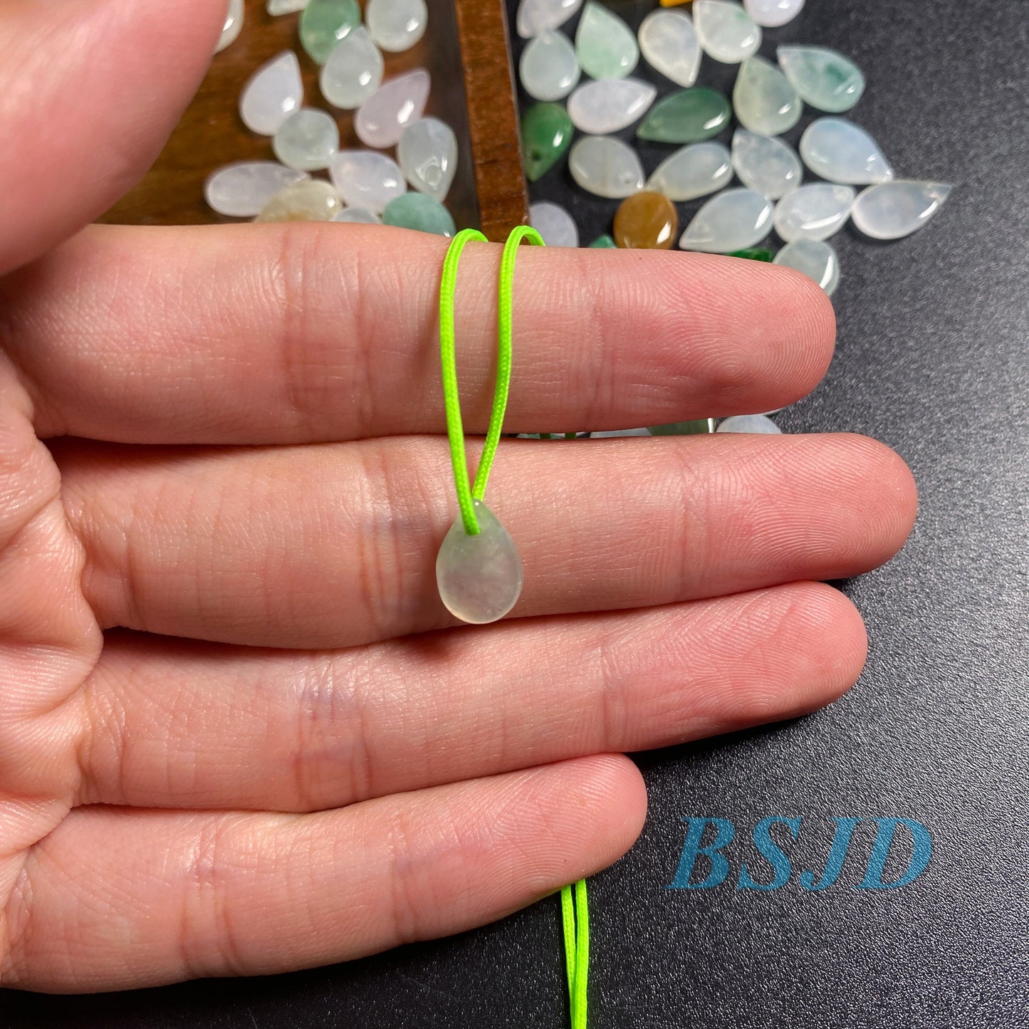 Grade A jade Cabochon ICE Glass Water drop Beads Inlay Jewelry Natural Burma Jadeite Hand Carved bead ,Myanmar stone