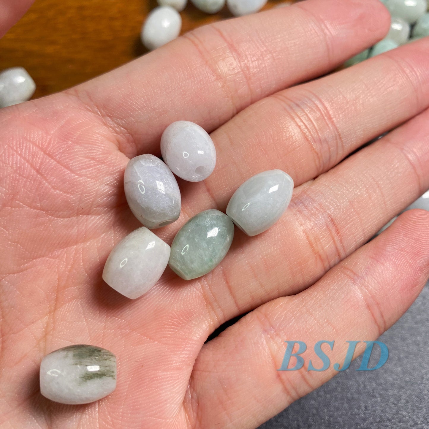 100Pcs Oval shape Grade A Jade Burma Jadeite Beads WHITE Perle DIY jade necklace earrings ,Jade barrel tube