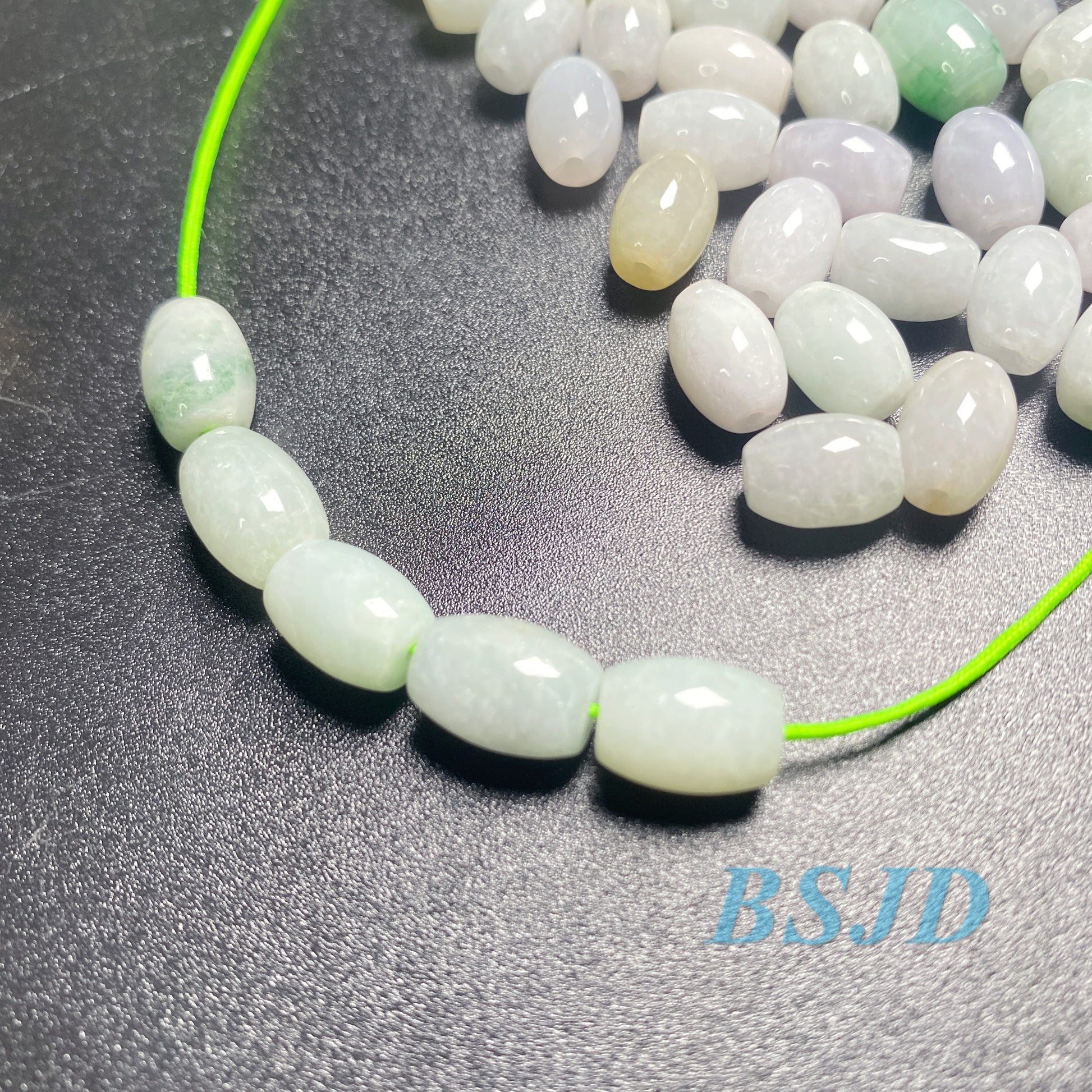 100Pcs Oval shape Grade A Jade Burma Jadeite Beads WHITE Perle DIY jade necklace earrings ,Jade barrel tube