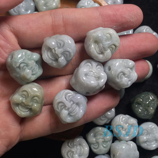 30Pcs Buddha head Shape Grade A Jade Burma jadeite Beads Myanmar Jadeite DIY jade earring , jade necklace , jadeite gift