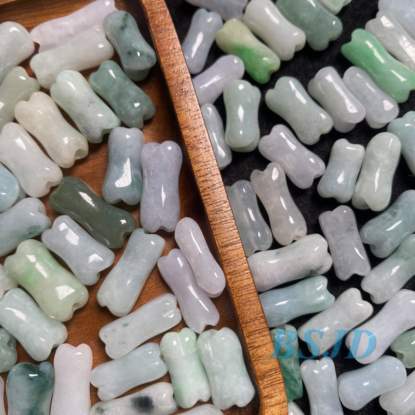 Wholesale small bone Bead Grade A Jade Natural green Jade Loose bead Burma Jadeite Beads DIY earrings drop jewelry gift