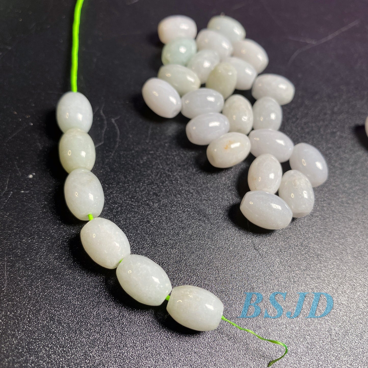 Oval shape Grade A Jade Burma Jadeite Beads WHITE Perle DIY jade necklace earrings ,Jade barrel tube