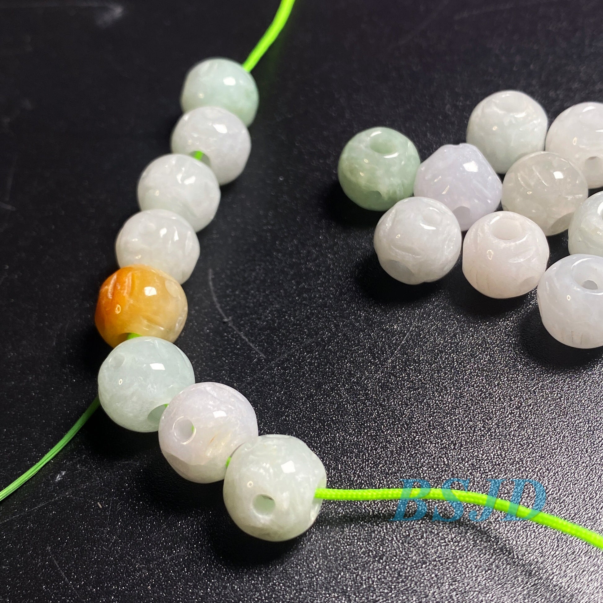 100PCS Grade A jade 9mm ball shape Ball A stone ICY Jade Burma green Jadeite Roundness Beads Perle Chinese Carved ,Myanmar Jadeit 翡翠A货