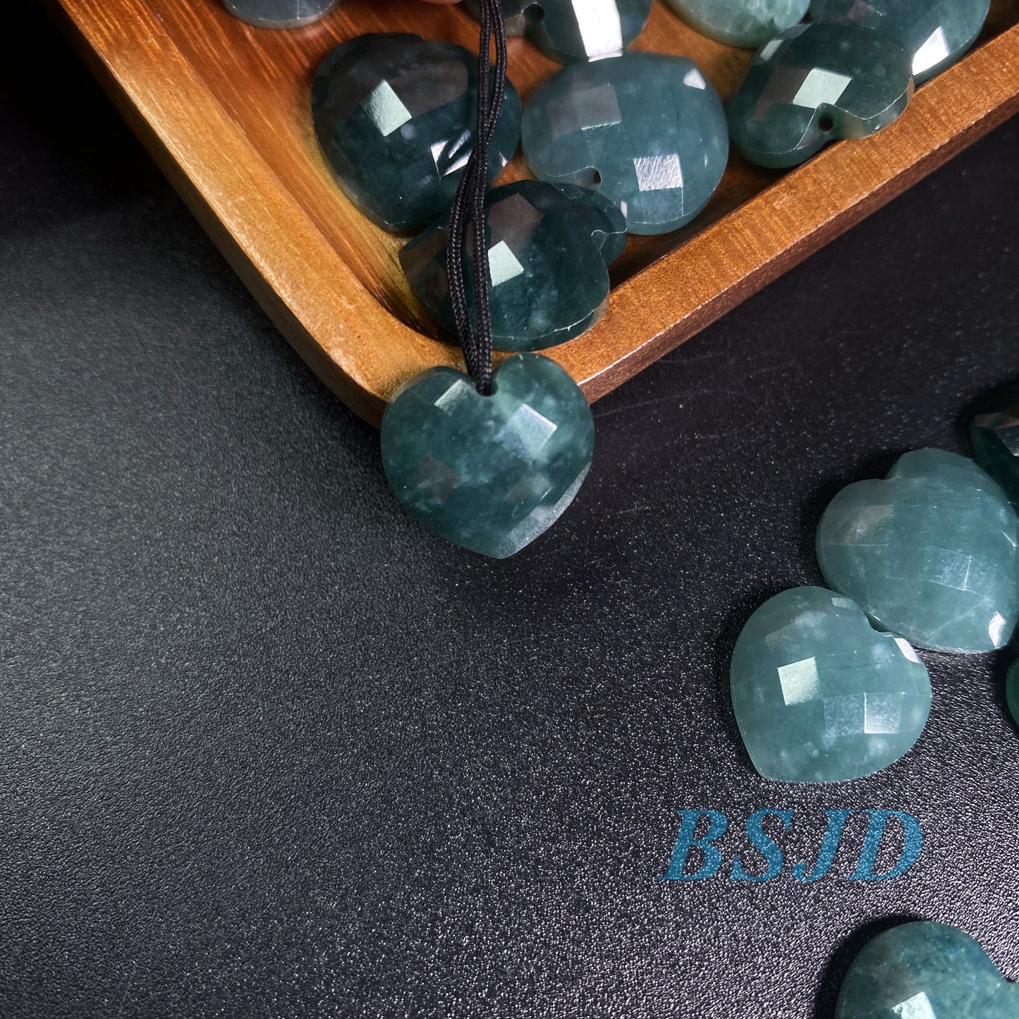 3Colors Diamond cuted Heart Shape Grade A Jade Burma jadeite Beads Perle Green Type A jade Ice Myanmar Jadeite DIY necklace earrings