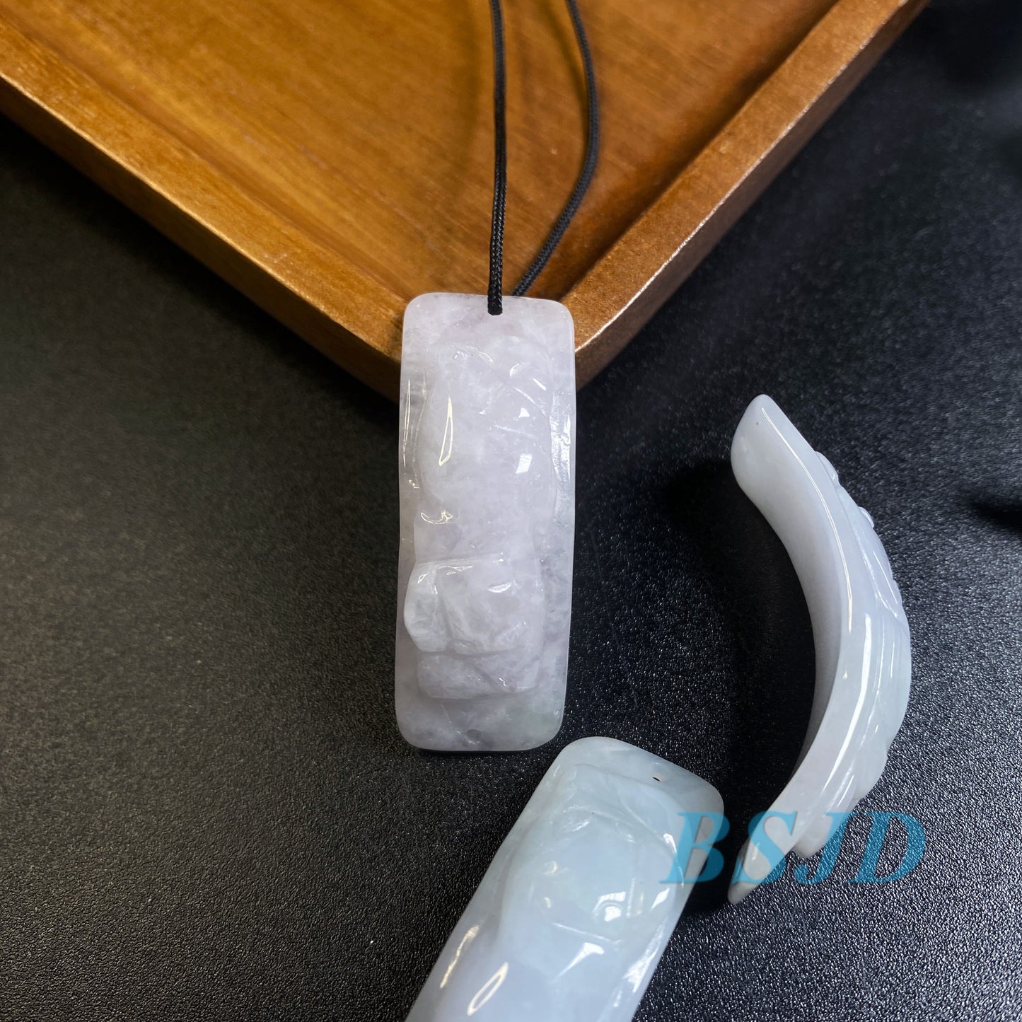 Pixiu Hook Natural transparent Guatemala Jadeite bead Grade A Jade Blue gemstone men dragon Guatemalan jadeite baby kid pendant